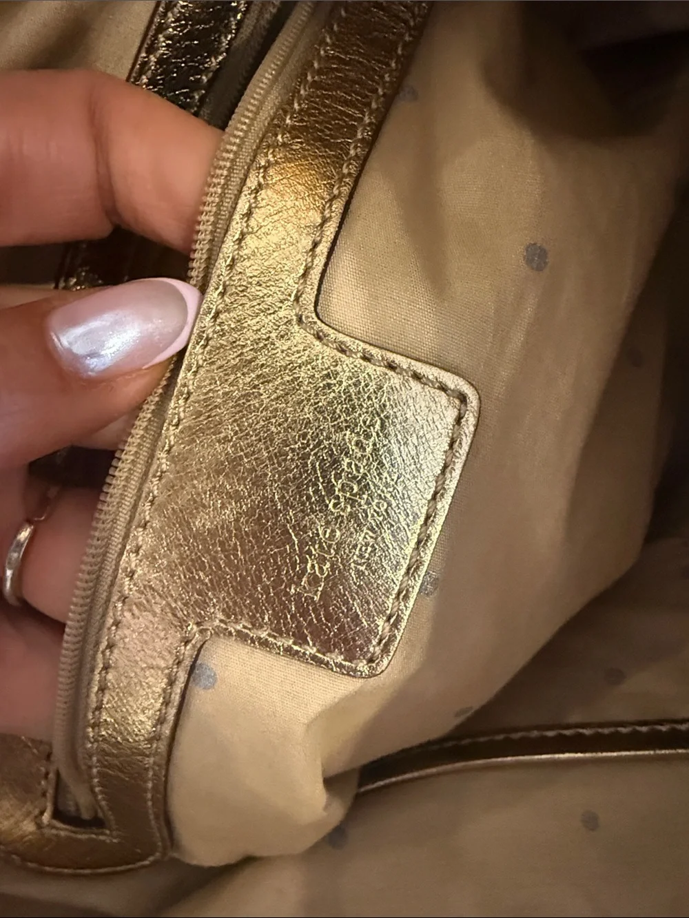 kate spade Metallic Gold Shoulder Hobo with Buckle Detail
